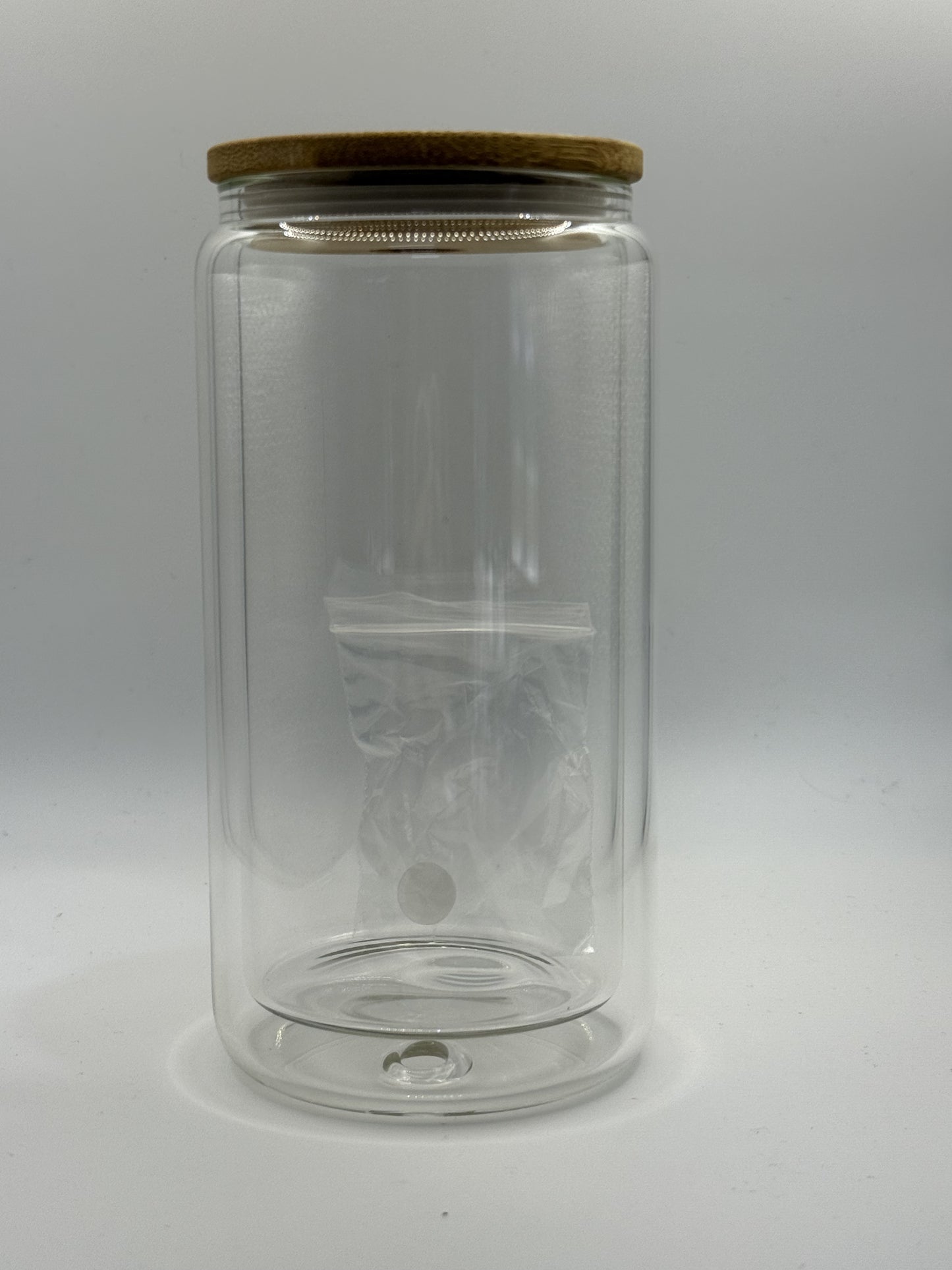 16oz Glass snowglobe predrilled (NO STRAW)