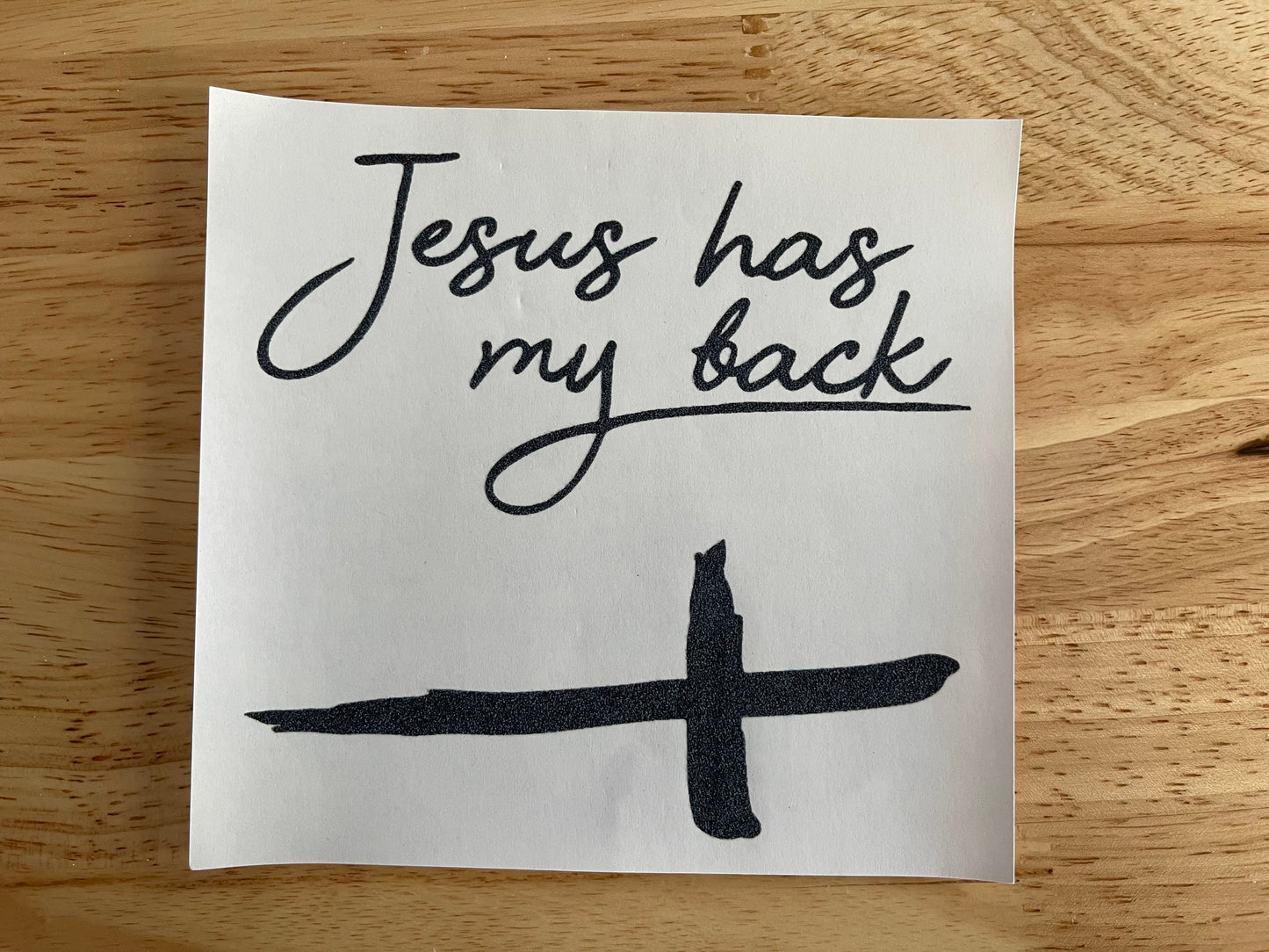 jesus has my back pocket tshirt transfer