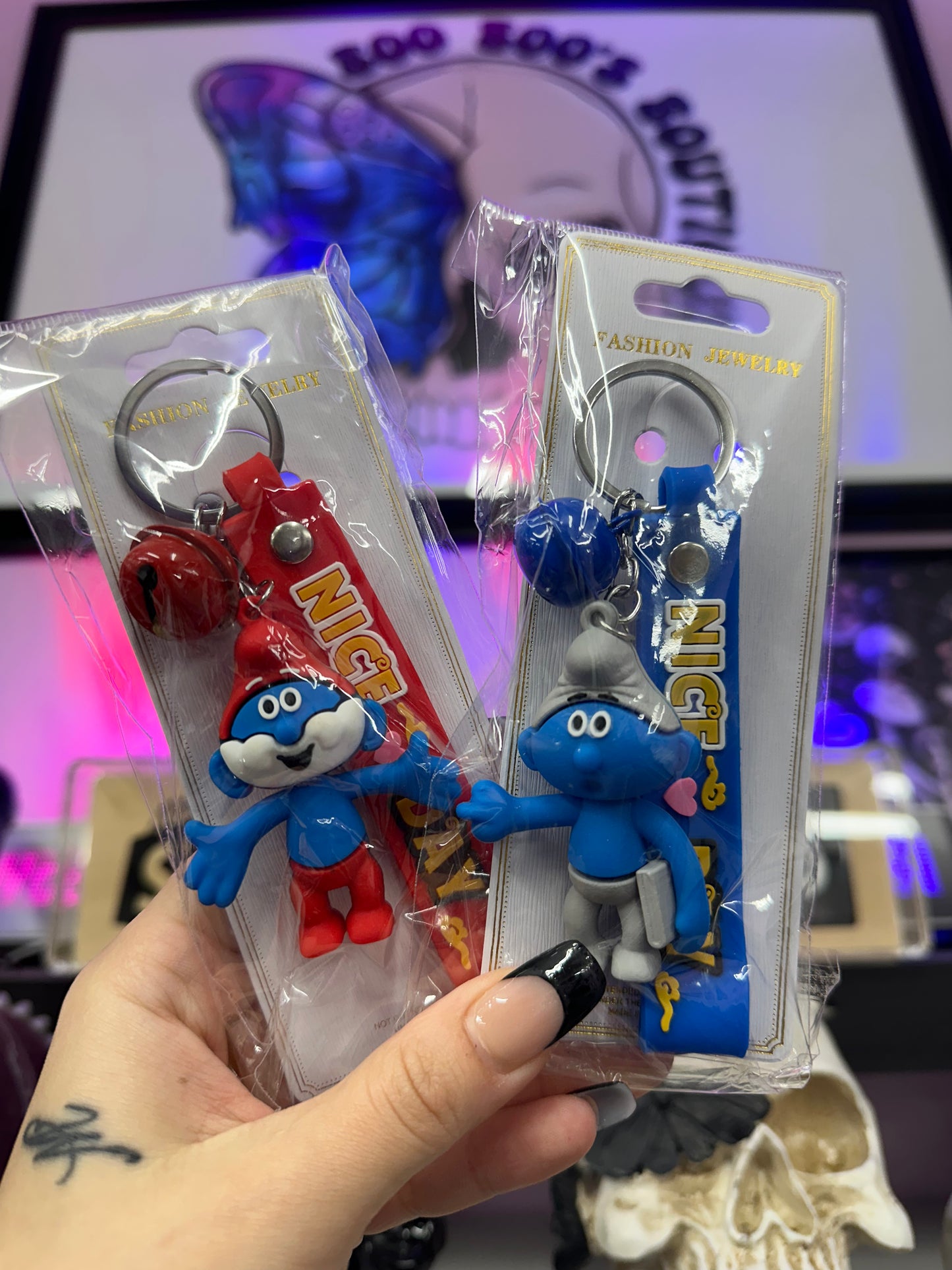 blue guy Keychains
