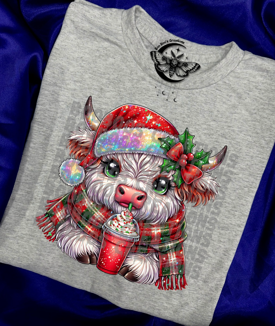 Christmas Highland Cow Unisex sublimation Tshirt ( 7 to 10 business days)