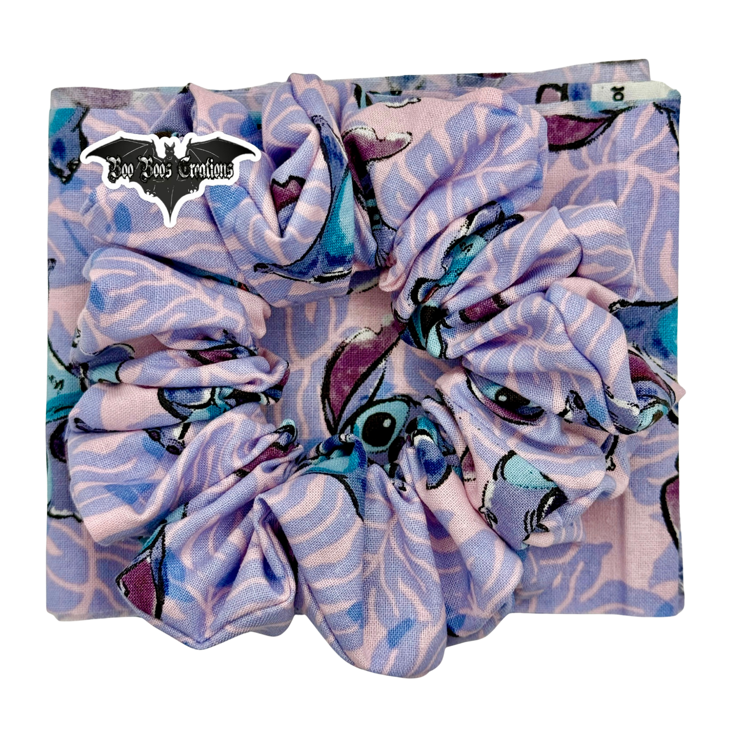 Intergalactic Menace Scrunchie – Pastel Cartoon Alien Print Hair Scrunchie, Handmade Tight-Hold, No-Crease Hair Tie