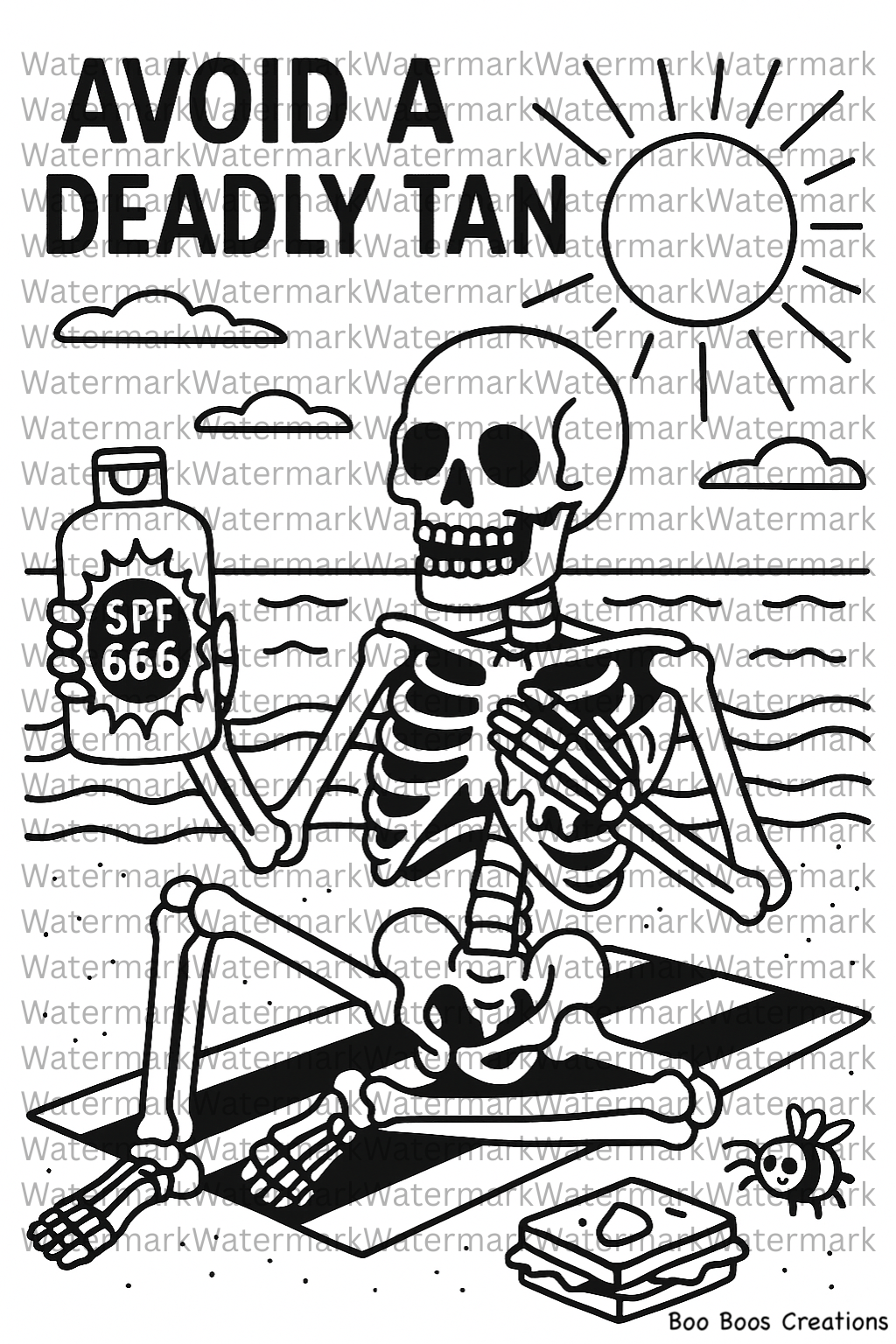 Summerween Coloring Page Bundle