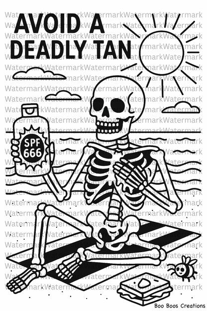 Summerween Coloring Page Bundle