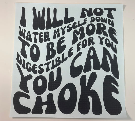 CHOKE BLACK SCREENPRINT TRANSFER
