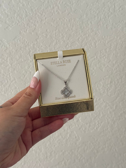 Stella Rose Necklace Fine silver plated