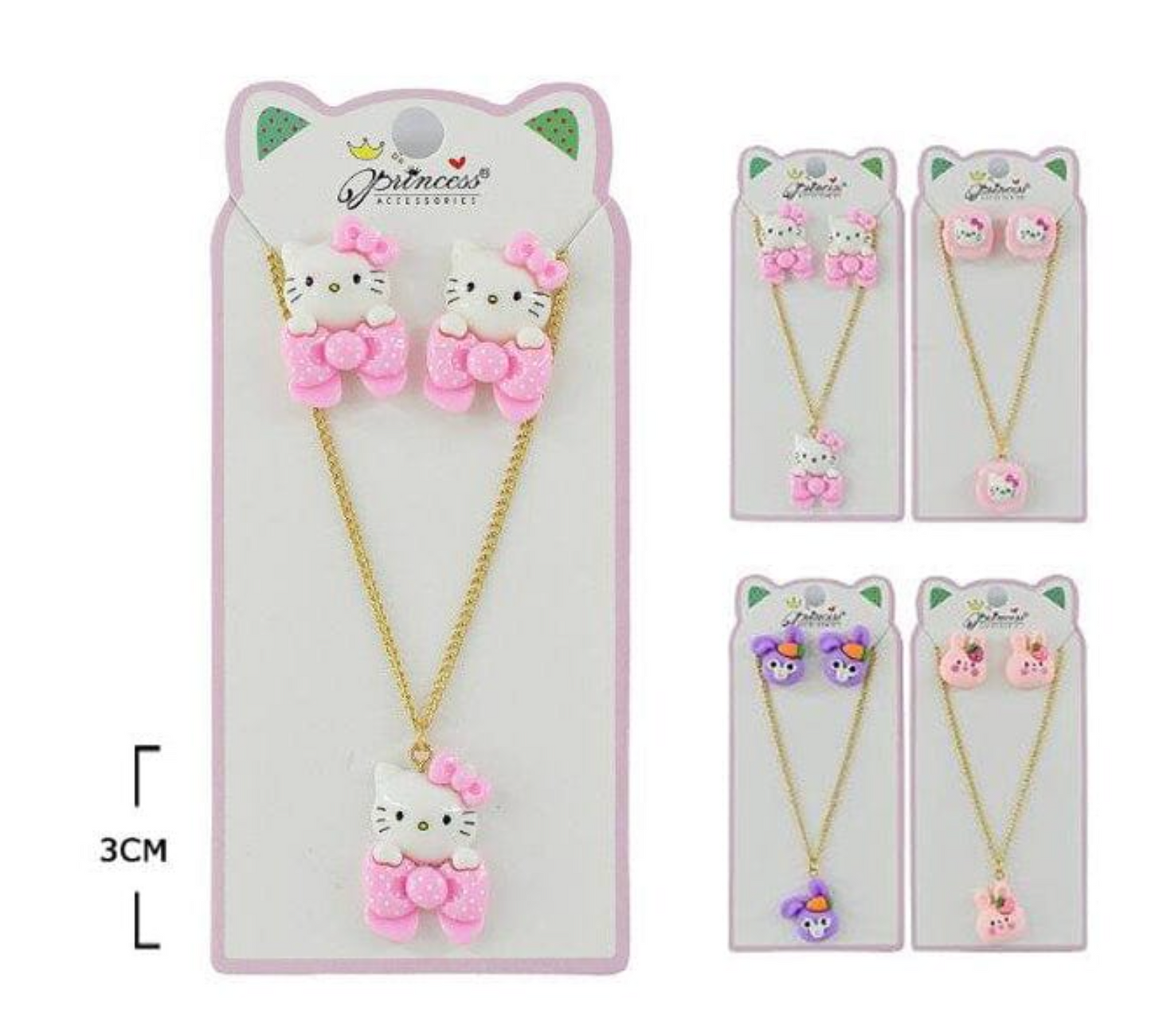 Kids Kitty Necklace Sets (Ready to Ship: 1-5 Business Days)