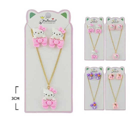 Kids Kitty Necklace Sets (Ready to Ship: 1-5 Business Days)