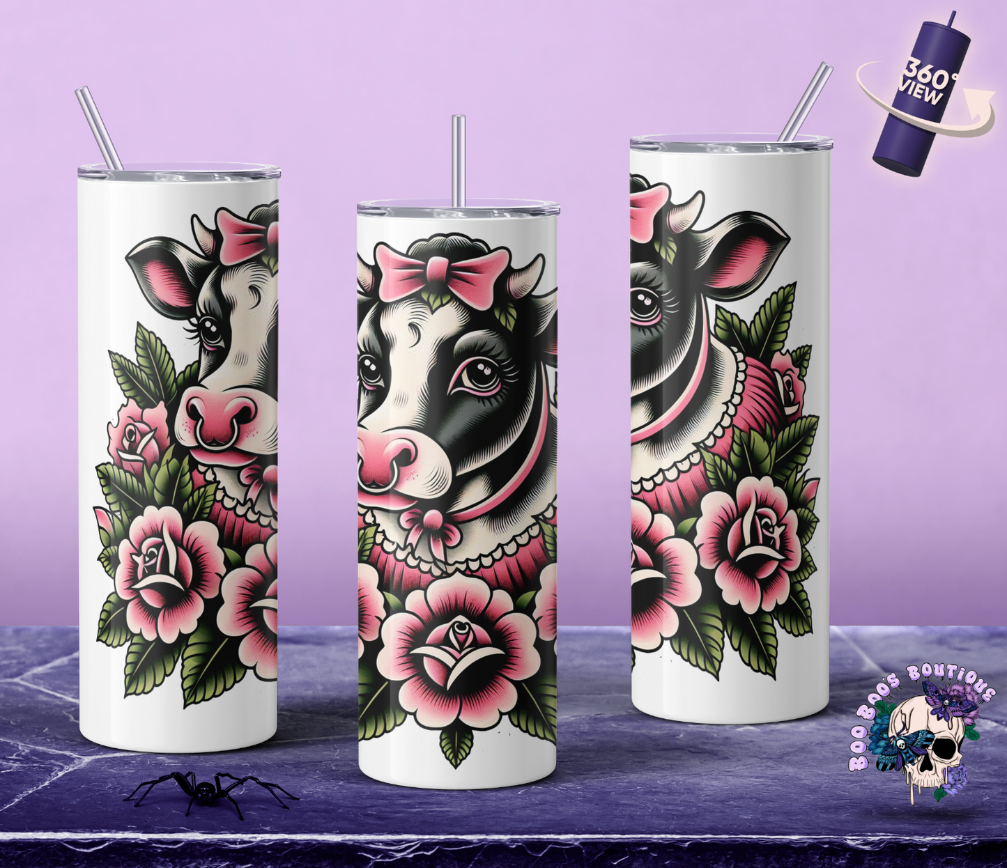 Tattoo Cow 20oz Double Insulated Tumbler