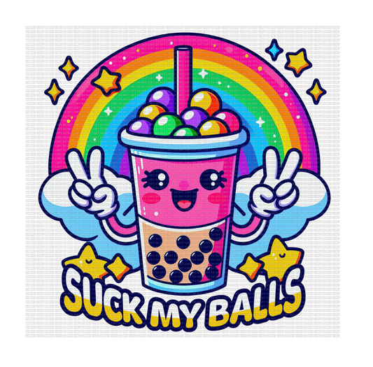 suck my balls 11 inch Sublimation tshirt transfer