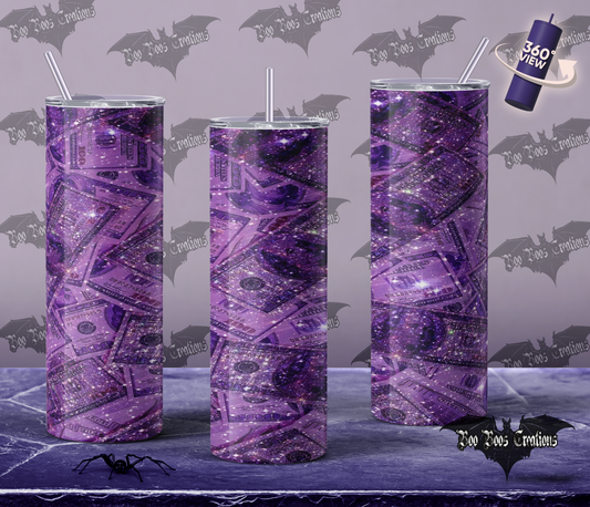 Hundred dolla Purple 20oz stainless steel tumbler