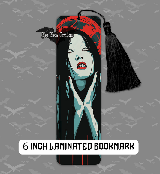 Black Haired Woman 6 Inch laminated Bookmark